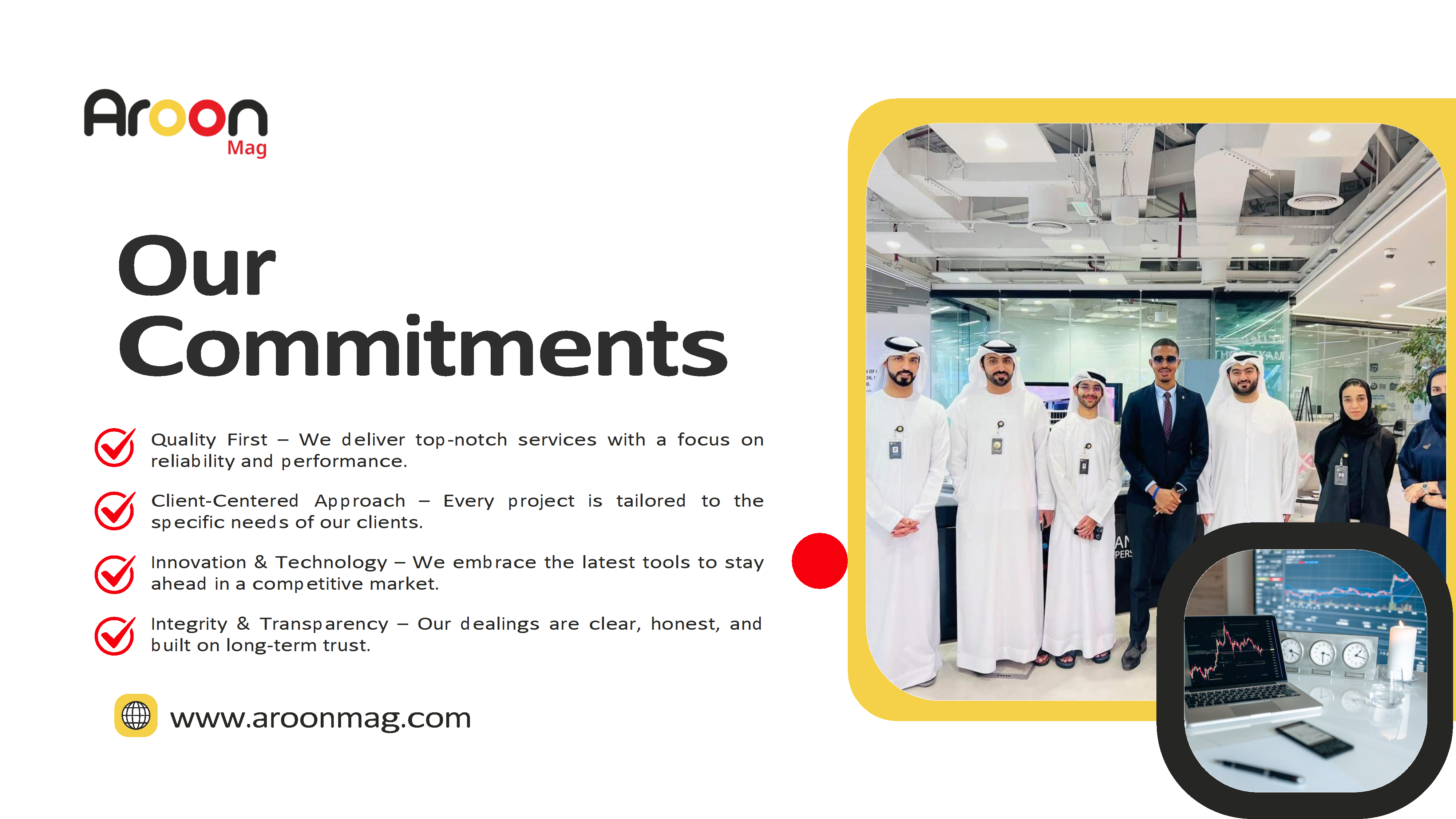 AroonMAG - Our Commitments